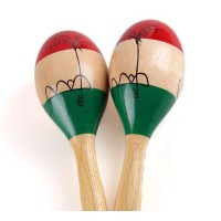 Hand Painted Colorful small wood maracas toy